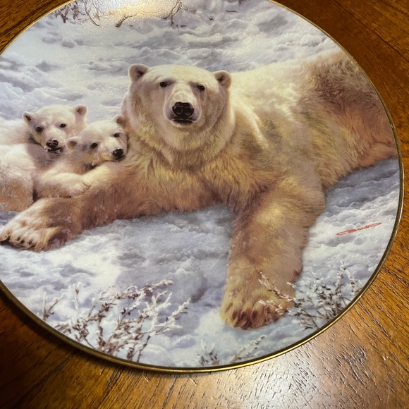 Polar Bear Family Decorative Plate - Picture 1 of 2